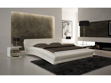 S616 Contemporary White Eco-Leather Bed