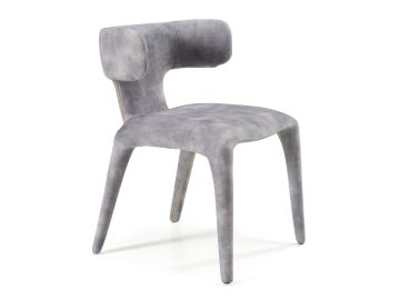Saehee - Modern Grey-Blue Velvet Dining Chair