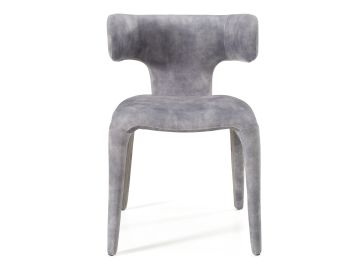 Saehee - Modern Grey-Blue Velvet Dining Chair
