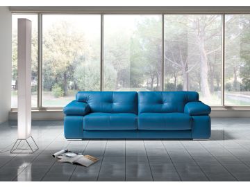 Lamod Italia Santer Modern Blue Leather Sofa Set