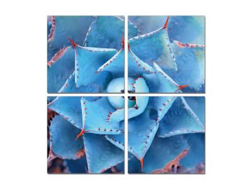 Succulent 4-Panel Acrylic Painting