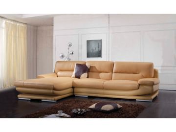 2755 Modern Camel Leather Sectional Sofa