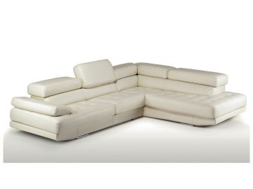 Principe White Full Leather Sectional Sofa Made In Italy