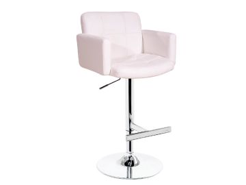 T-1040- Off-White Eco-Leather Contemporary Bar Stool