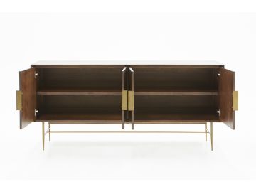 Selena Modern Acacia & Brass Buffet