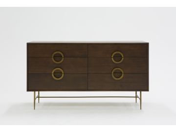 Selena Modern Acacia & Brass Dresser