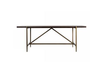 Shane - Modern Acacia & Brass Dining Table