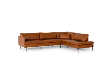 Sherry - Modern Cognac Leather Right Facing Sectional Sofa