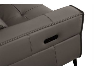 Nella - Modern Dark Grey Leather Armchair w/ Electric Recliner