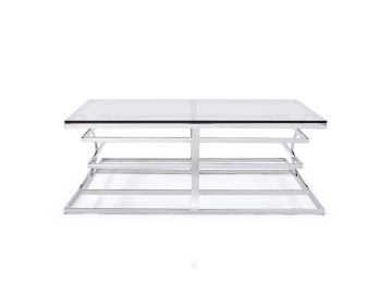 Snyder Modern Square Glass Coffee Table