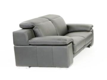 Evergreen Modern Stone Grey Italian Leather Sofa