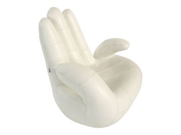 Lamod Italia Sosia Modern White Leather Hand Accent Chair