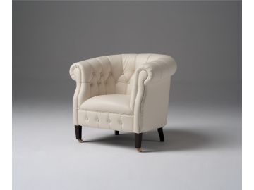 Lamod Italia Spark Modern White Leather Lounge Chair