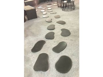 Ouray Outdoor Grey Concrete Stepping Stones (Set of 6)