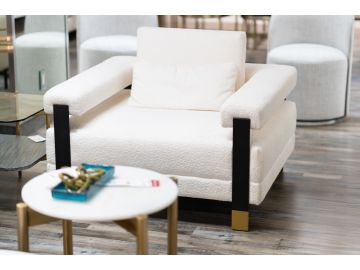 Stratford - Modern Off-White Fabric Accent Chair