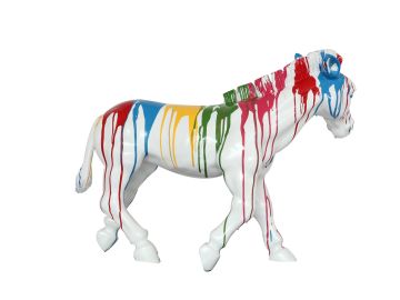 Rainbow Zebra Modern Sculpture