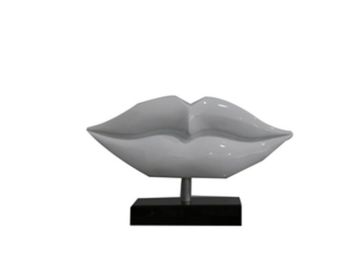 Lips Modern White Sculpture
