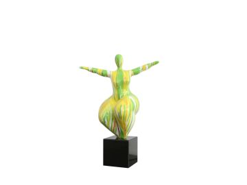 Joy Modern Yellow and Green Painted Sculpture