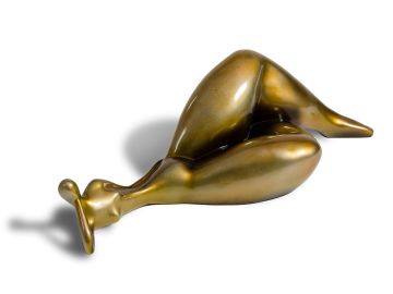 SZ0228 Modern Gold Napping Lady Sculpture
