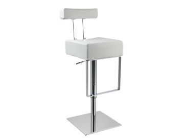 T1054 Eco-Leather White Contemporary Bar Stool