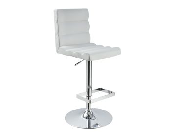 T1066 Eco-Leather White Contemporary Bar Stool