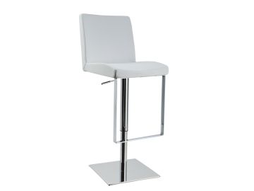 Teagan - Contemporary White Leatherette Bar Stool