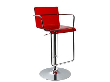 T2019 Acrylic Red Contemporary Bar Stool