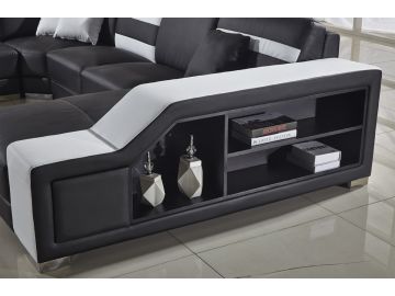 T356 Modern Black & White Bonded Leather Sectional Sofa