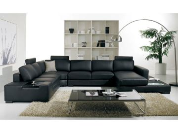 T35 Modern Black Sectional Sofa