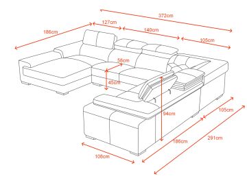 T366 Modern Orange & White Leather Sectional Sofa