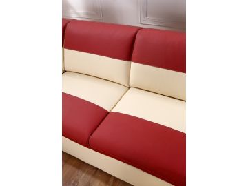 T367 Modern Red & Beige Leather Sectional Sofa