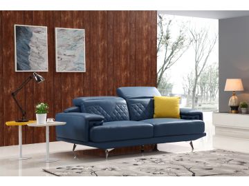 T737B Modern Blue Leather Sofa Set