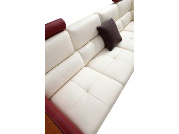 T760 Modern White & Red Leather Sectional Sofa