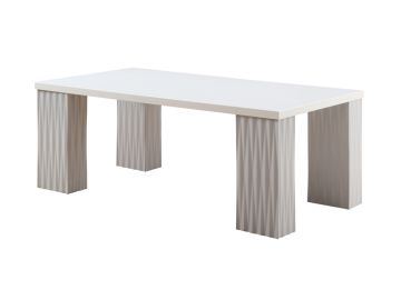 T89128 Modern White and Grey Dining Table