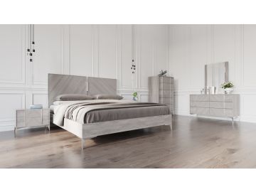Alexa Italian Modern Grey Bedroom Set