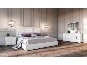 Nicla Italian Modern White Bedroom Set