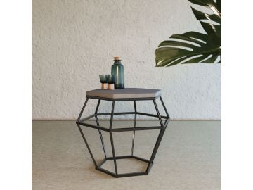 Tartan Modern Concrete & Metal End Table