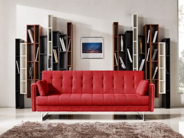 Tejon Modern Red Fabric Sofa Bed