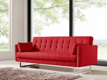 Tejon Modern Red Fabric Sofa Bed