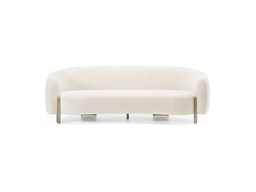 Thrive - Modern Beige Fabric + Antique Brass Sofa