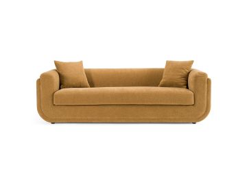 Tiene - Modern Orange Fabric 3-Seat Sofa