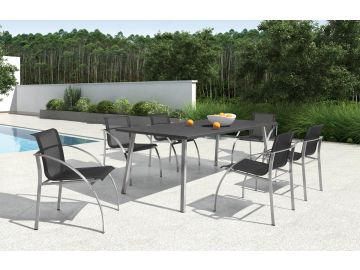 Toluca Outdoor Black Dining Set