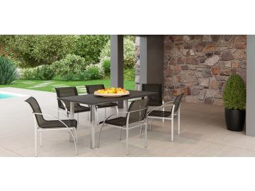 Toluca Outdoor Black Dining Set