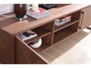 Chevron Mid-Century Walnut TV Stand
