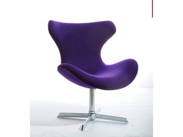 Aludra Mid-Century Purple Fabric Lounge Chair