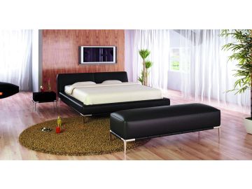 U501 Modern Black Eco-Leather Bed