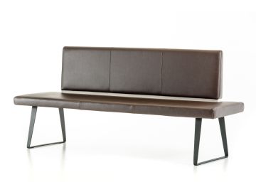 Union Modern Brown Leatherette Dining Bench