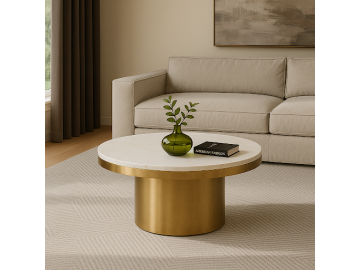 Rocky - Glam White & Gold Coffee Table