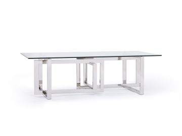 Valiant Modern Glass & Stainless Steel Coffee Table
