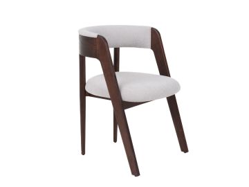 Vegas - Modern Light Grey + Walnut Oak Dining Chair (Set of 2)